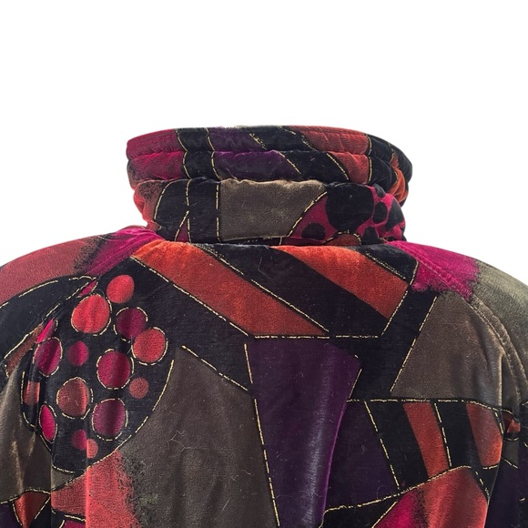 Vintage velvet Mulberry Street insulated winter coat M multicolor jewel tones - Picture 9 of 16